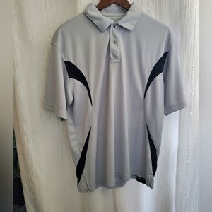 Men's Gray Polo Shirt with Black Accents